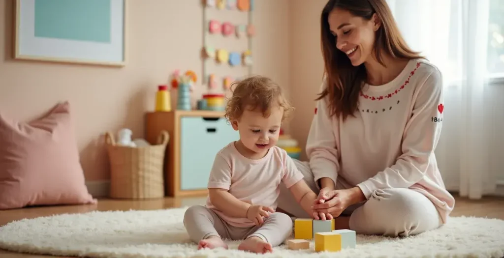Professional babysitter caring for a young child at home. Crown Employment Services provides trusted, verified, and experienced babysitters for newborns, infants, toddlers, and children in Islamabad and Rawalpindi.